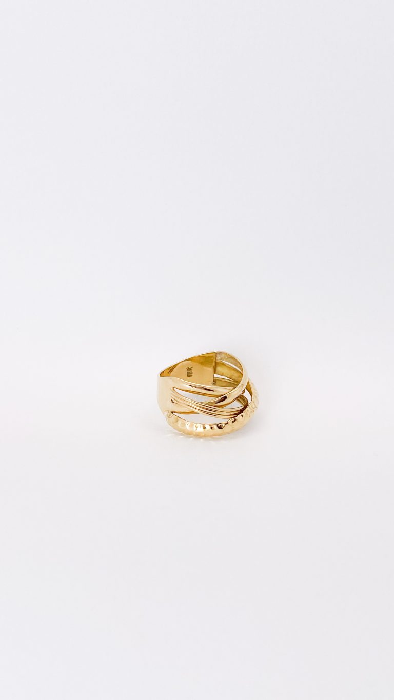 ANILLO ORO ESTILO CHUNKY DIAMANTADO